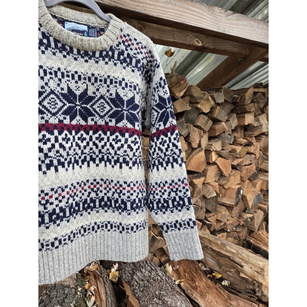 Vintage Fieldmaster Sweater Nordic Knit Fair Isle WOOL Men's Medium MADE In USA